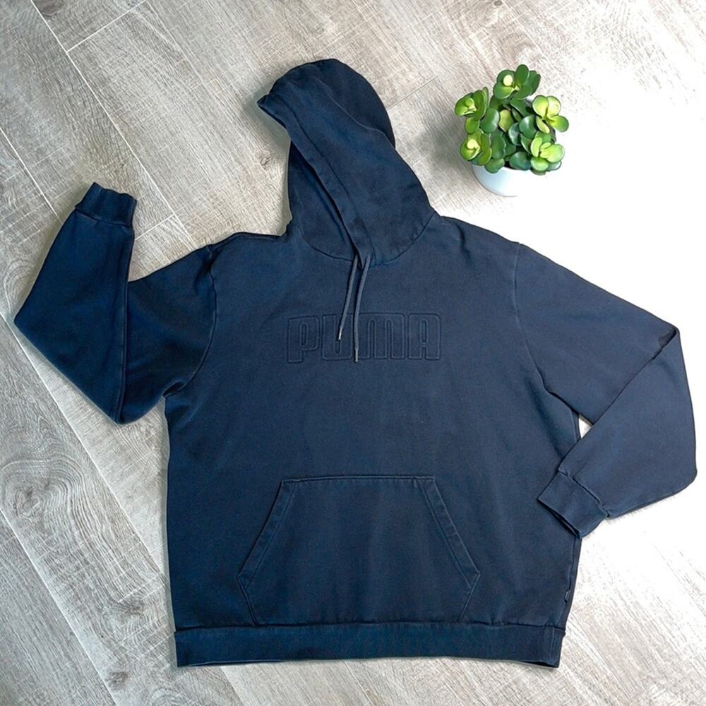 Puma Black Drawstring Pullover Hoodie Men’s Size XXL